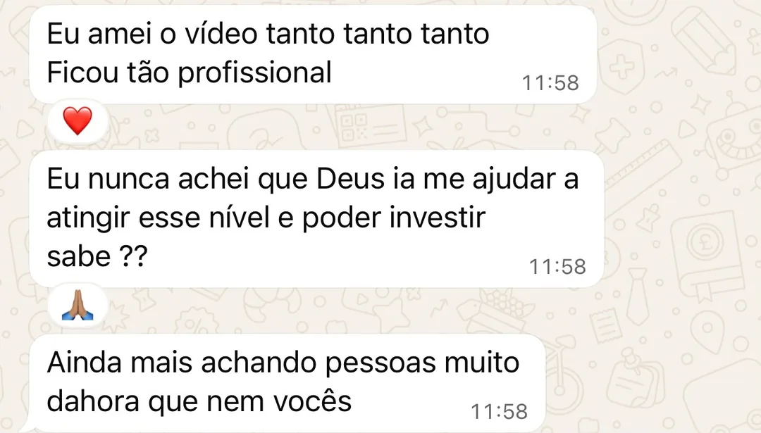 Cliente: 'Ficou tão profissional, nunca achei que ia atingir esse nível'